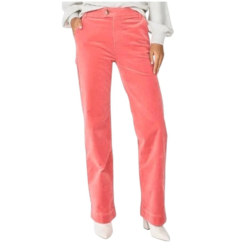 Draper James RSVP Corduroy Wide Leg Coral Salmon Pants Size 12